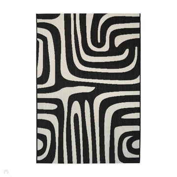 County Zebra Black In-Outdoor Flatweave Rug-Melrose-Rug Love - The Most Loved Rug Store